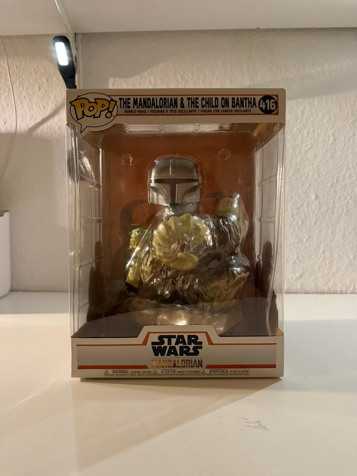 Funko Pop! The Mandalorian & The Child on Bantha #416, Ophalen, Zo goed als nieuw, Beeldje of Buste