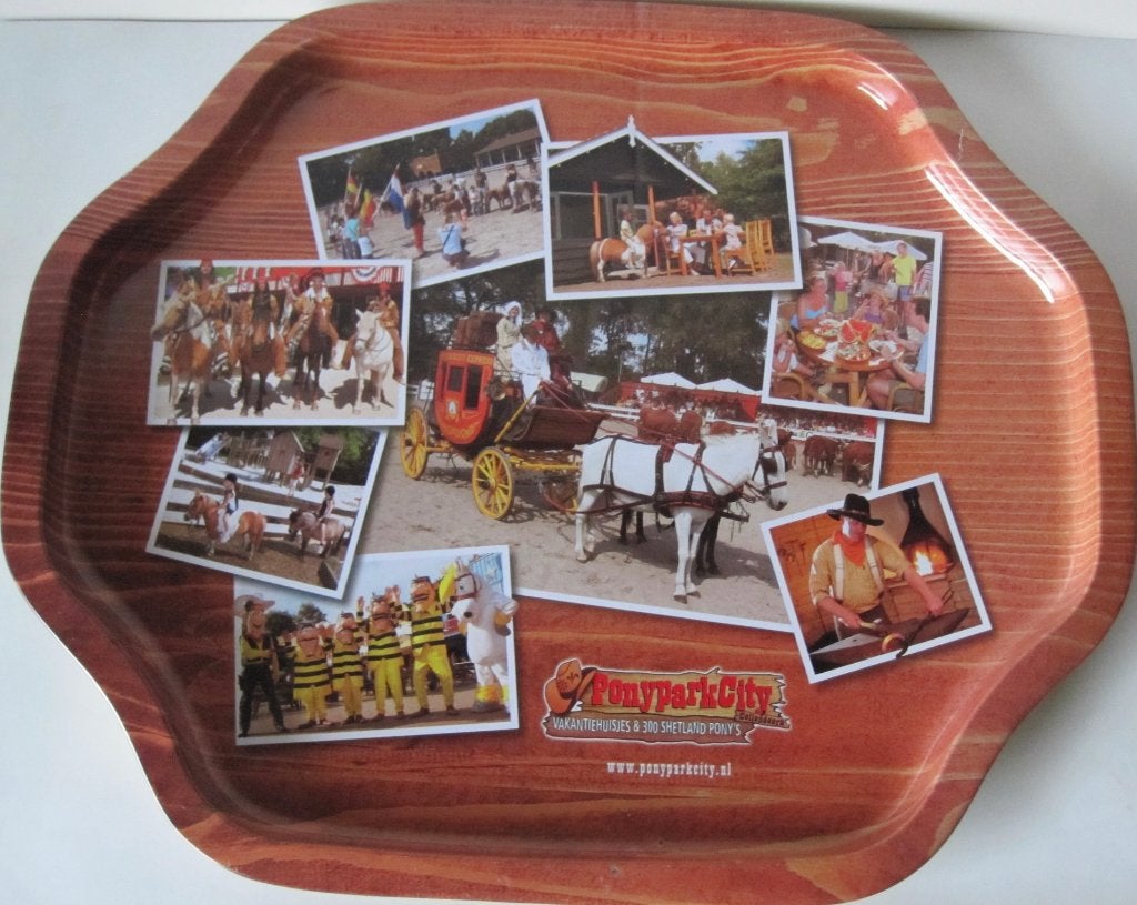 metalen dienblad van Ponyparkcity - souvenir, Ophalen of Verzenden, Zo goed als nieuw, Dienblad, Metaal