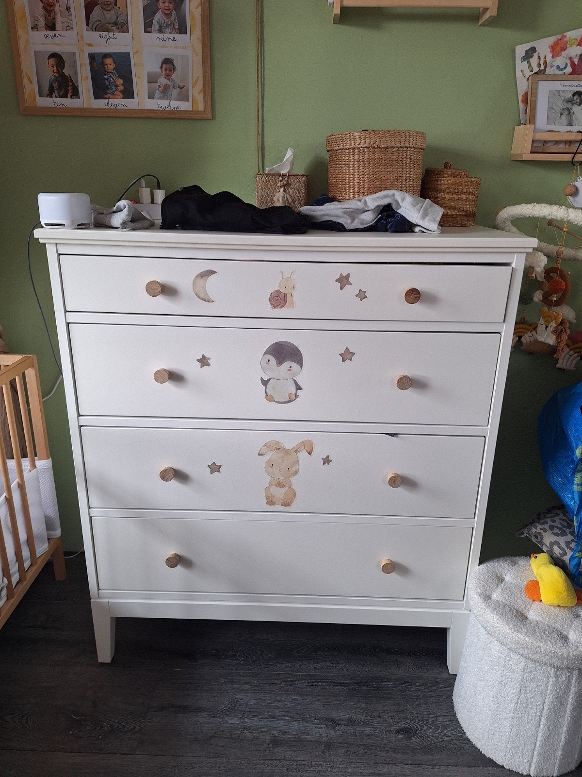Commode met 4 lades Ikea Hemnes Koppang wit kast, Ophalen, Gebruikt, 100 tot 150 cm, 3 of 4 laden