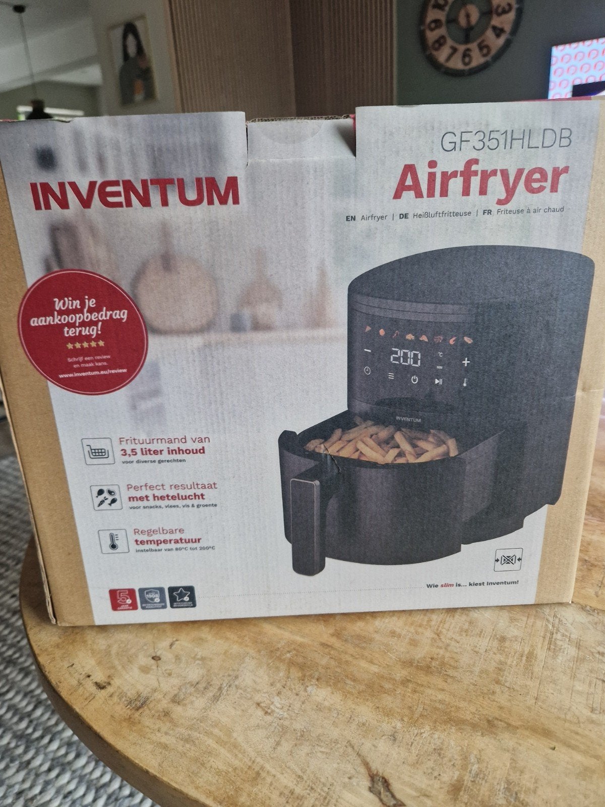 Nieuwe Inventum Airfryer GF351HLDB - Ongebruikt in doos, Ophalen of Verzenden, Nieuw, Airfryer, 1000 t/m 1499 gram