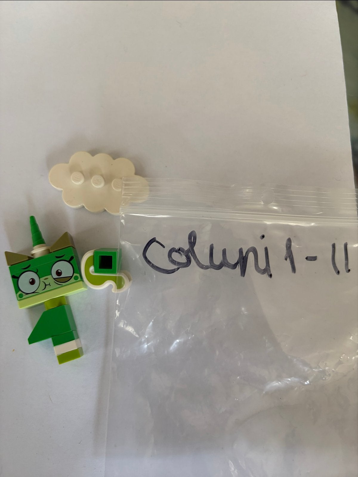 Lego Unikitty minifiguur groen met wolkje (Coluni 1-11), Ophalen of Verzenden, Zo goed als nieuw