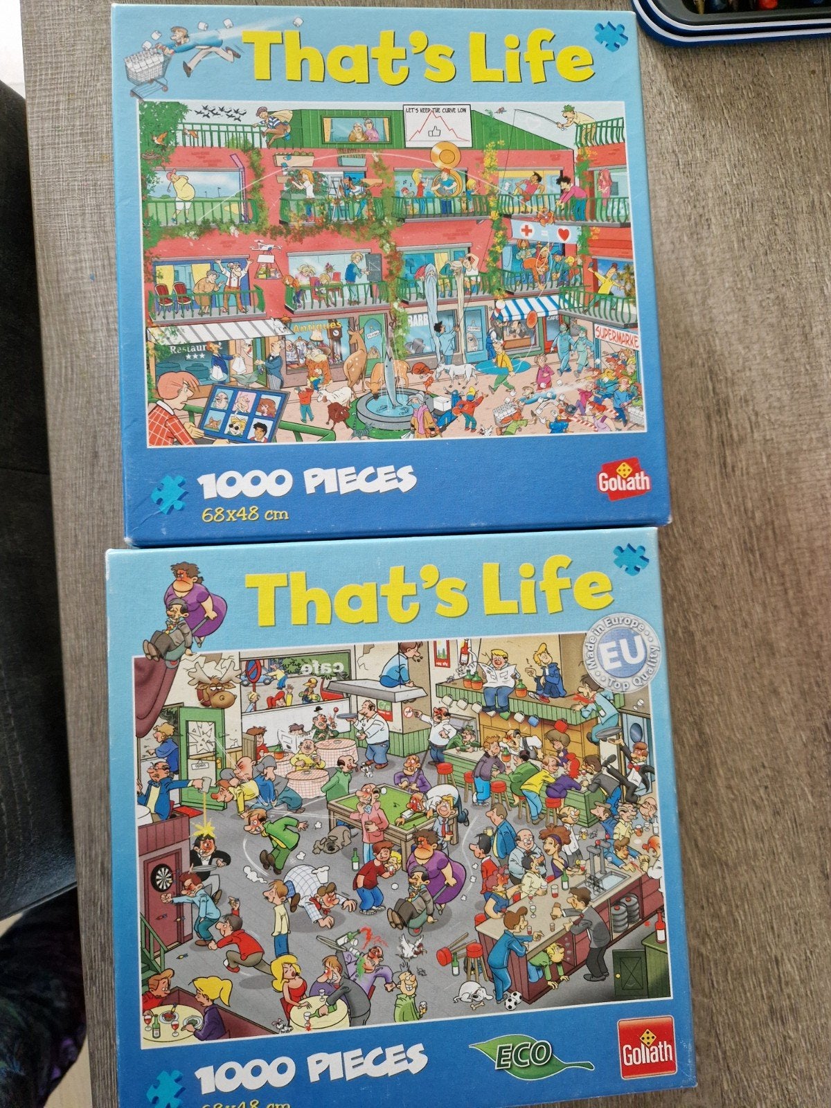 twee puzzels van thats life, Hobby en Vrije tijd, Ophalen, 500 t/m 1500 stukjes, Zo goed als nieuw