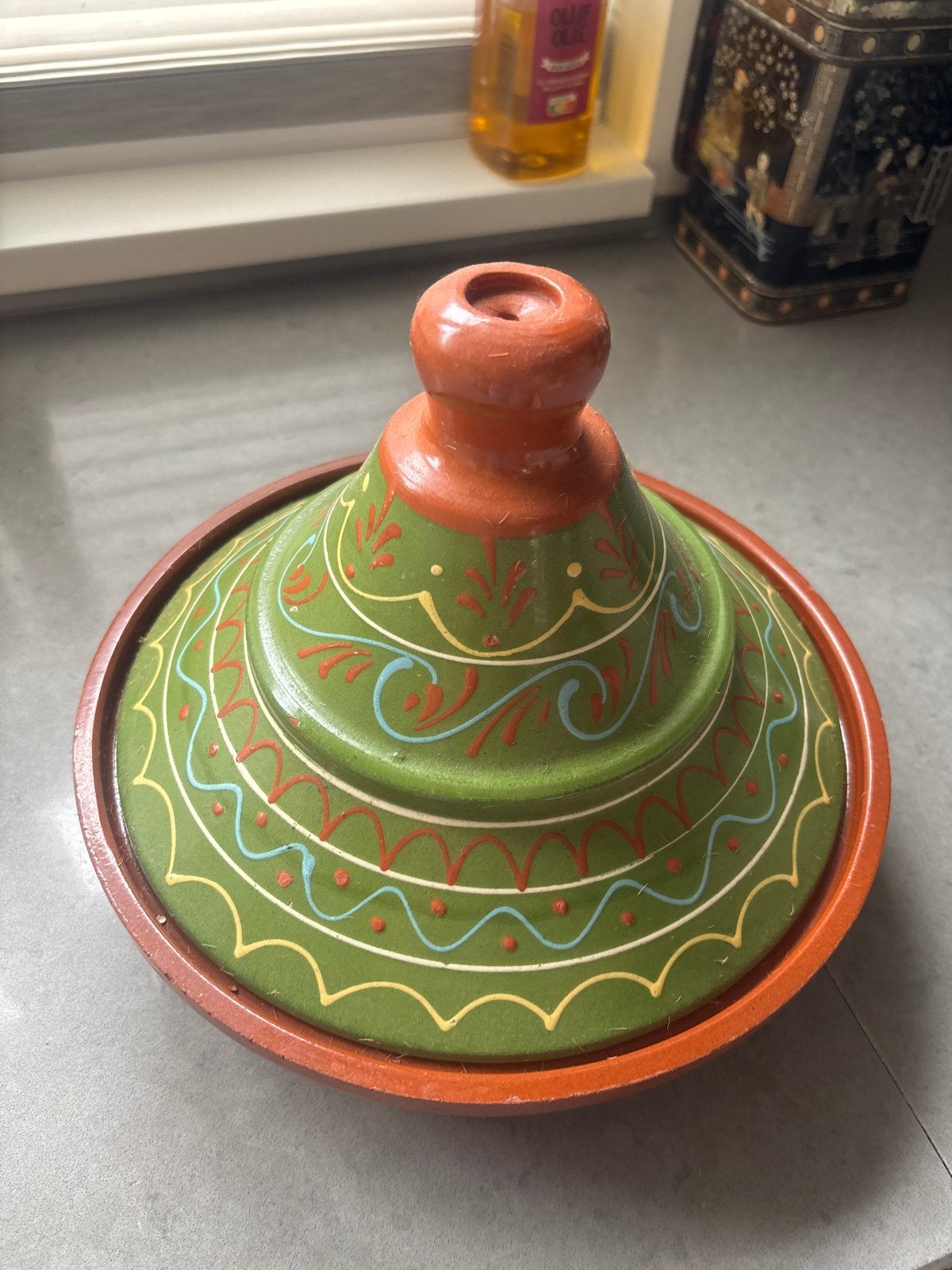 Mooie handgemaakte Tajine, Ophalen, Steen/keramiek, Meerkleurig, Overige typen