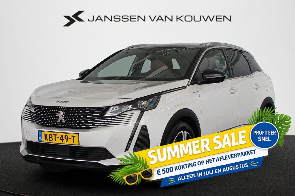 Peugeot 3008 1.6 HYbrid 225 GT Nappa Leder Stoelverwarming A, Auto's, Peugeot, Euro 6, Wit, Hybride Elektrisch/Benzine, 13 kWh