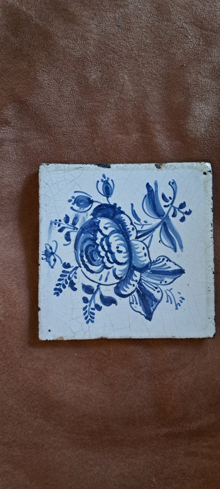 Antieke Tegel Delfst blauw, Ophalen of Verzenden