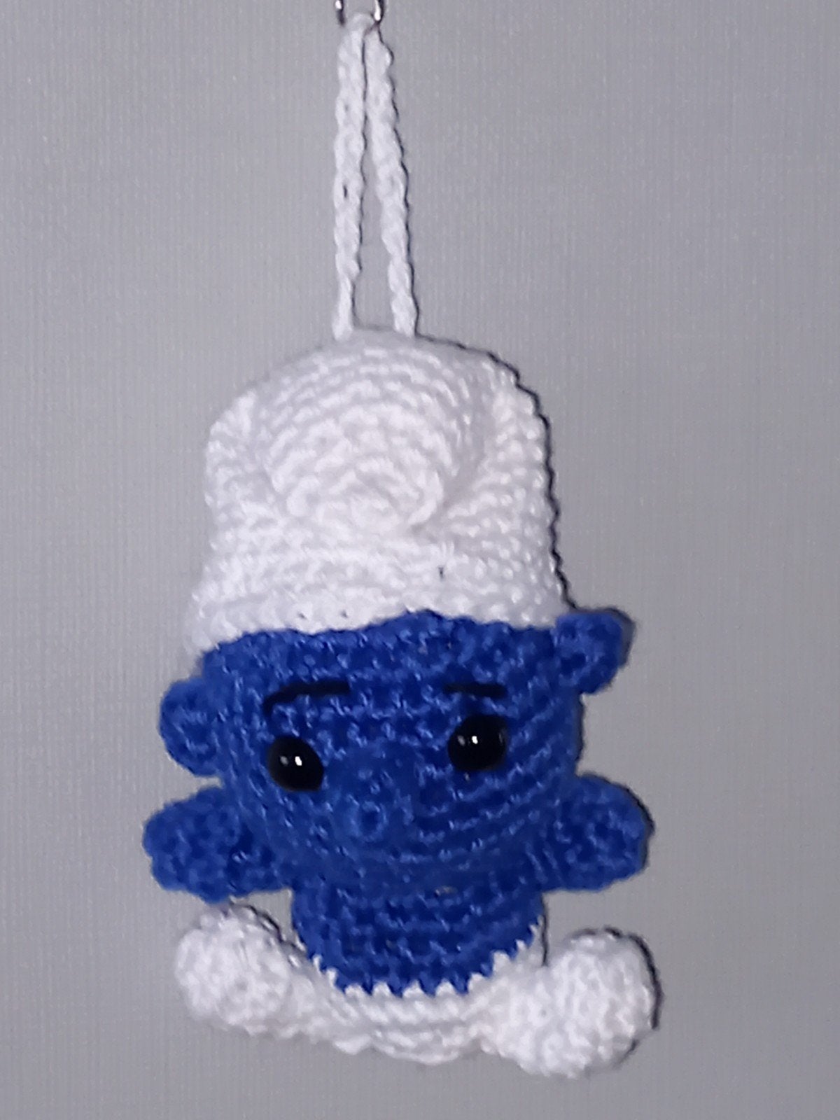 Gehaakte Smurf Sleutelhanger / Decoratie, Ophalen of Verzenden, Nieuw, Poppetje, Figuurtje of Knuffel