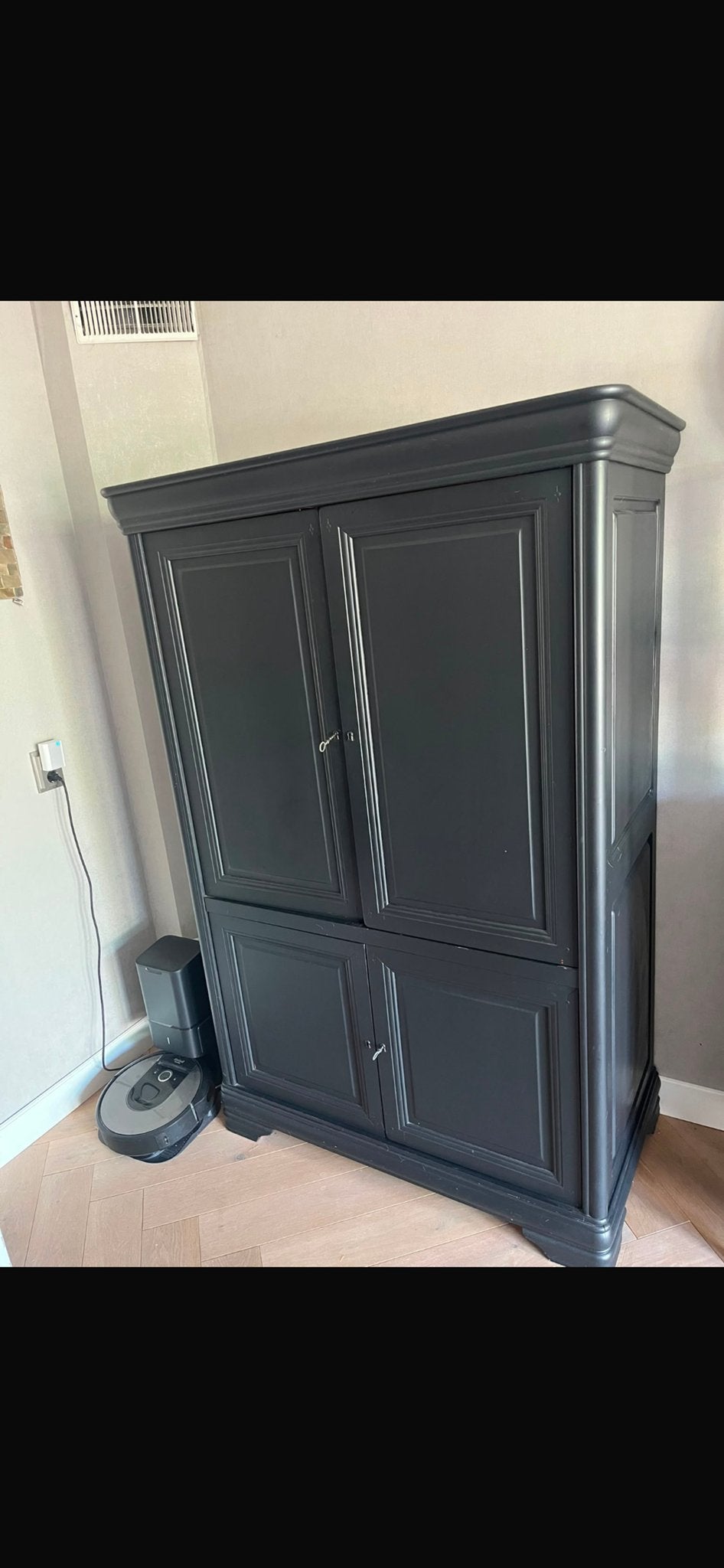 Zwarte kast mat, 175x115x52 cm, Ophalen, Gebruikt