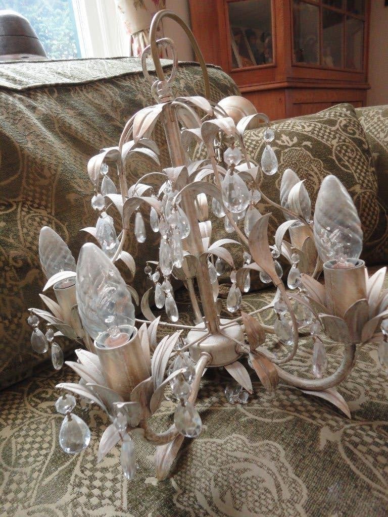 matte LAURA ASHLEY KROONLUCHTER + BLADEREN + PEGELS, Ophalen of Verzenden, Zo goed als nieuw, Glas, Laura Ashley