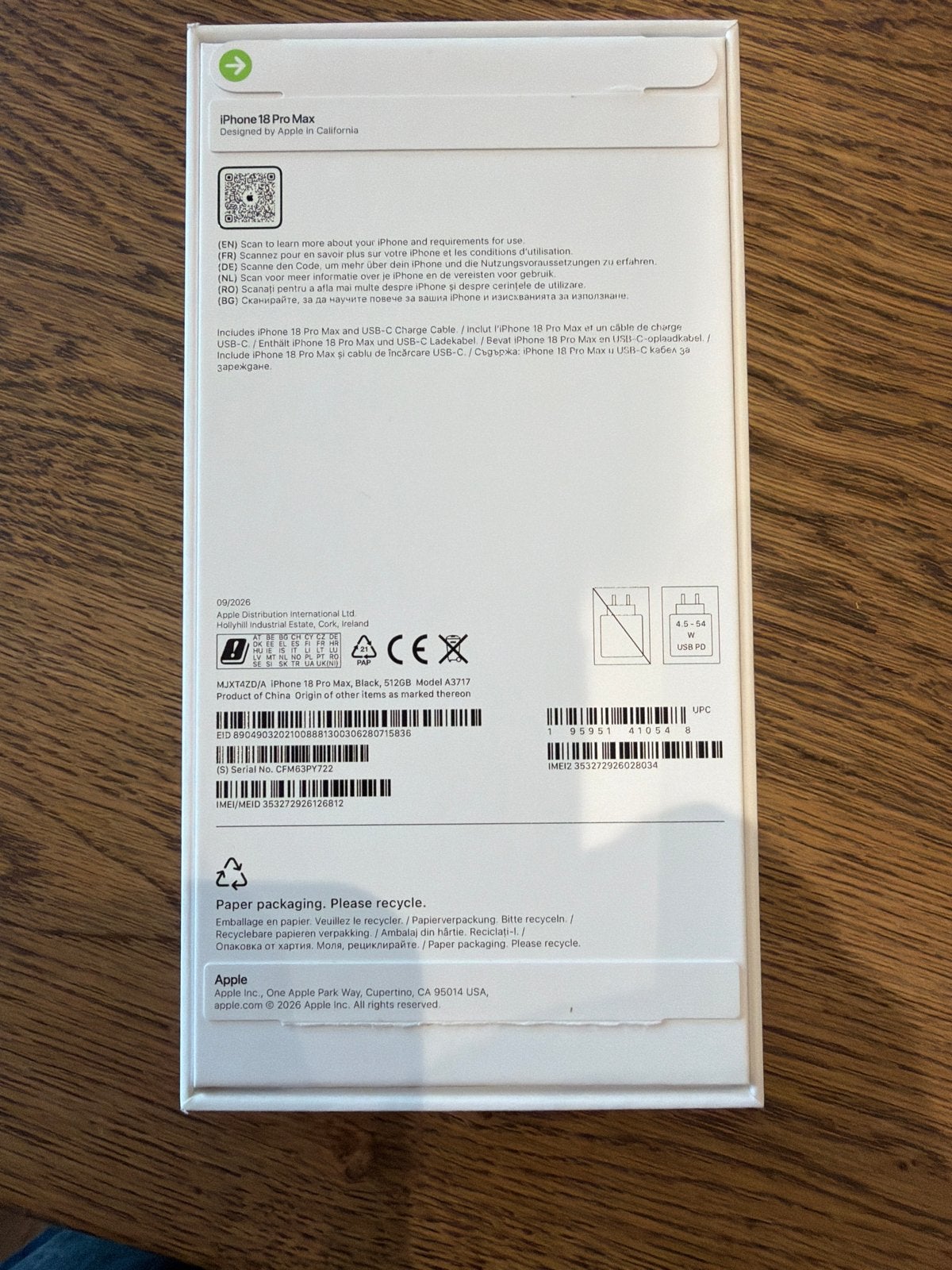 Nieuwe iPhone 18 Pro Max 512 GB Zwart, Telecommunicatie, 512 GB, Zwart, Nieuw, Ophalen of Verzenden