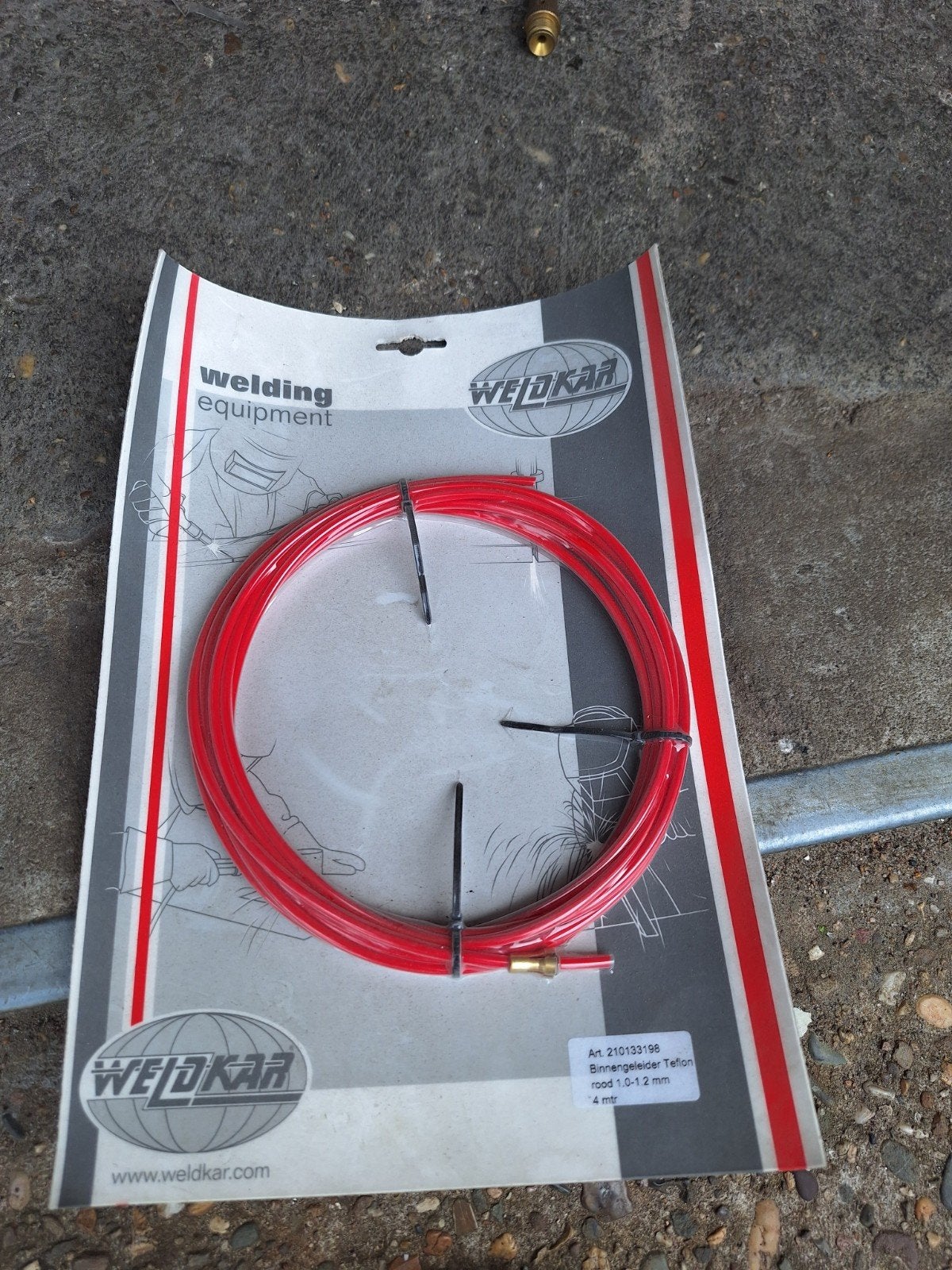 Weldkar teflon binnengeleider 1.0 - 1.2 mm rood 4m, Nieuw, Ophalen of Verzenden, X, X