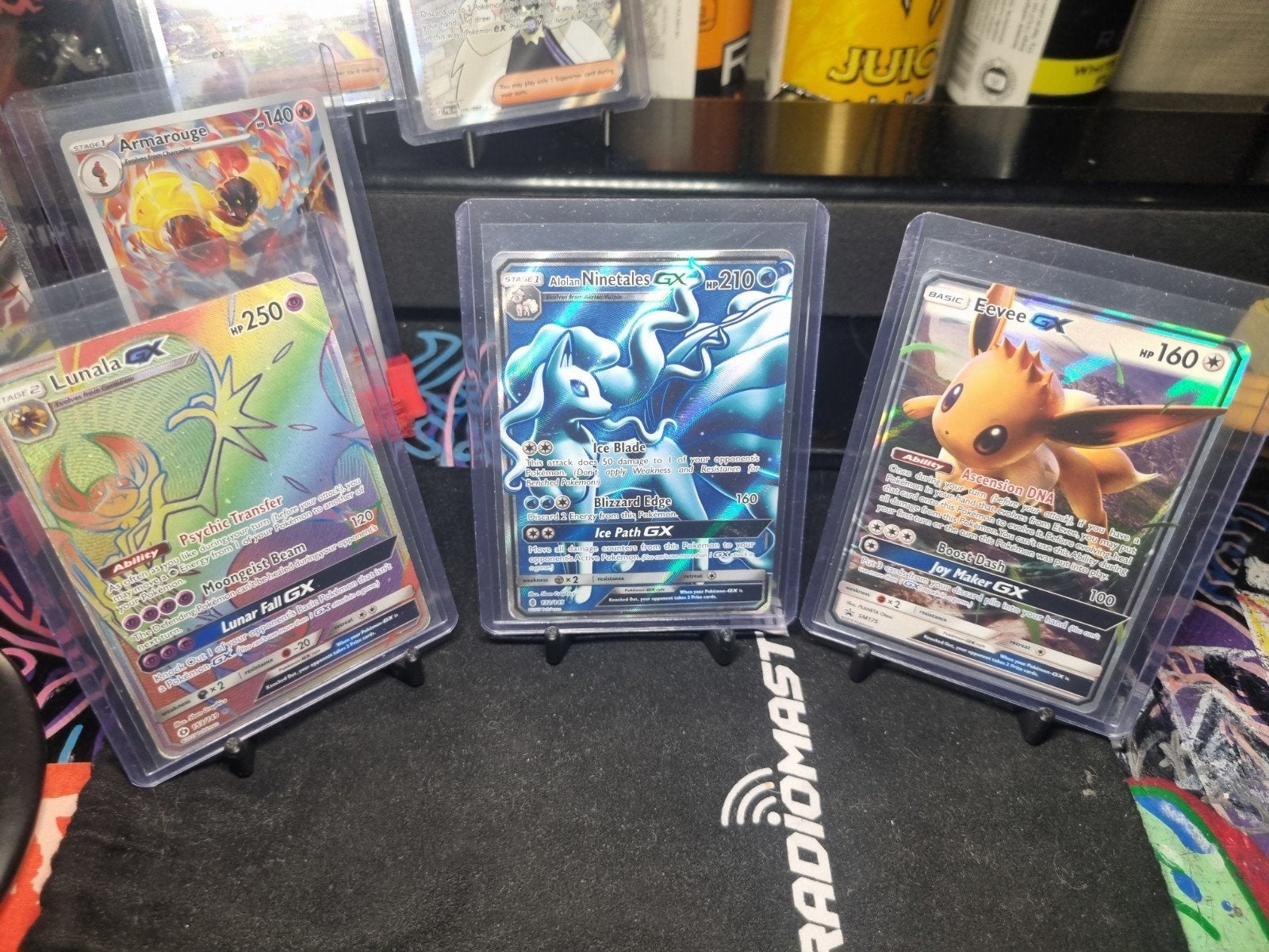 Pokémon GX Kaarten: Lunala GX, Alolan Ninetales GX, Eevee gx, Ophalen of Verzenden