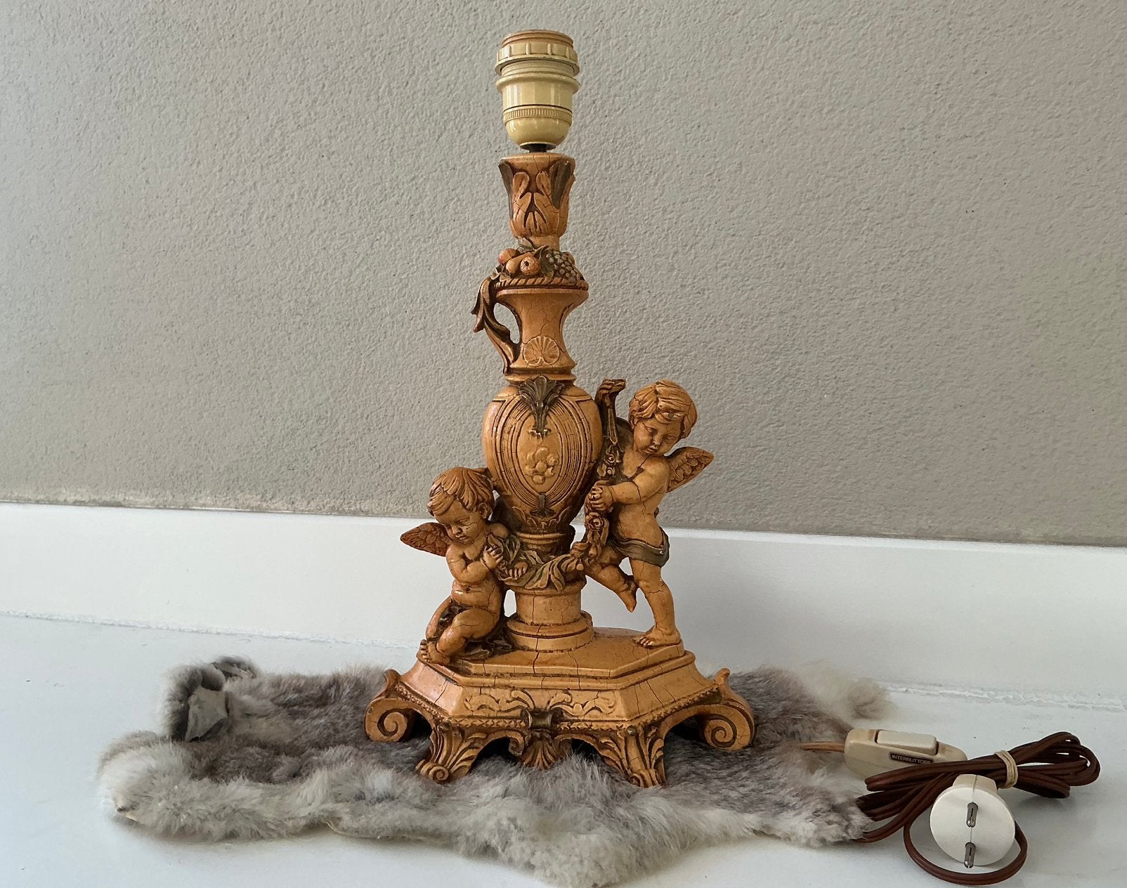 Vintage Italiaanse Tafellamp Amilcare Santini Kalmar 1960s, Ophalen of Verzenden, Zo goed als nieuw, Vintage