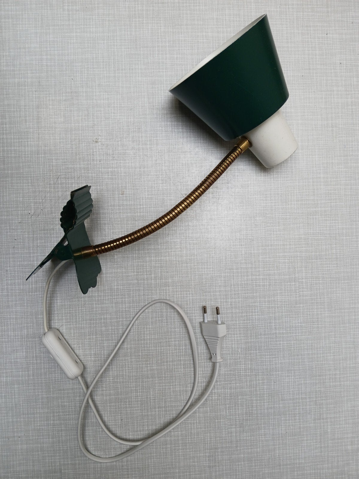 Vintage Groene HALA Klemlamp met Flexibele Arm, Ophalen of Verzenden, Gebruikt, Vintage, Retro, Industrieel