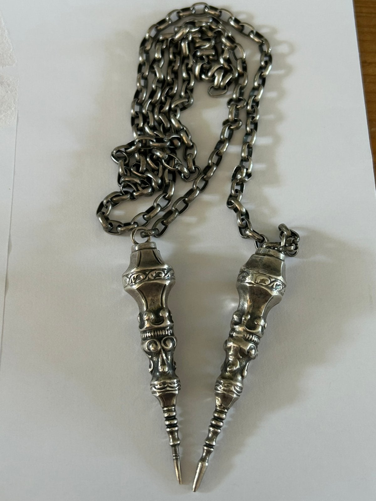 Breipendoppen ketting., Ophalen of Verzenden, Zo goed als nieuw, Zilver, Overige materialen