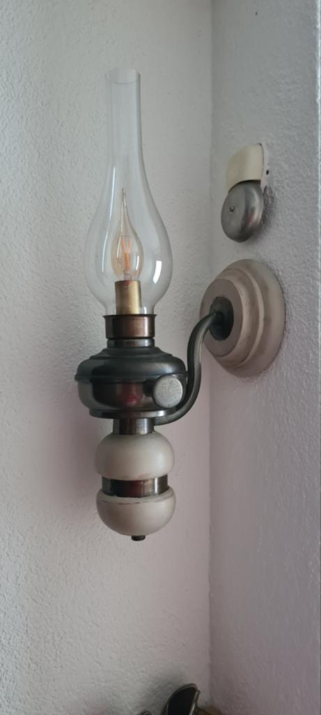 Olielamp / Wandlamp, Antiek en Kunst, Antiek | Lampen, Ophalen of Verzenden