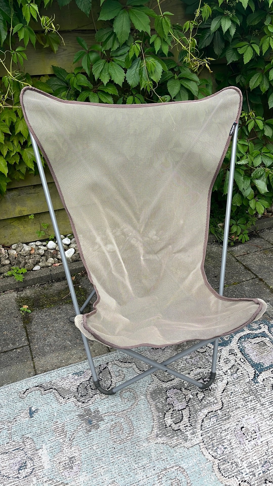 Lafuma maxi pop up vlinderstoel bruin, Ophalen of Verzenden, Zo goed als nieuw, Campingstoel