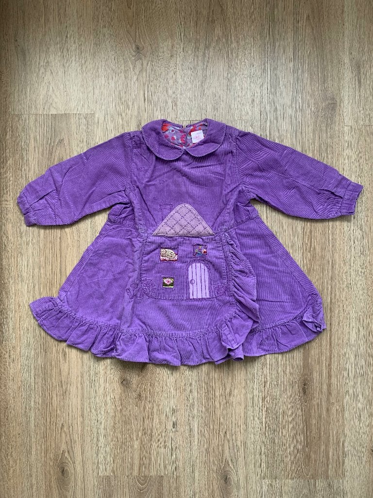 Vintage oilily paars jurkje maat 104 schattig huisje, Kinderen en Baby's, Oilily, Zo goed als nieuw, Jurk of Rok, Verzenden