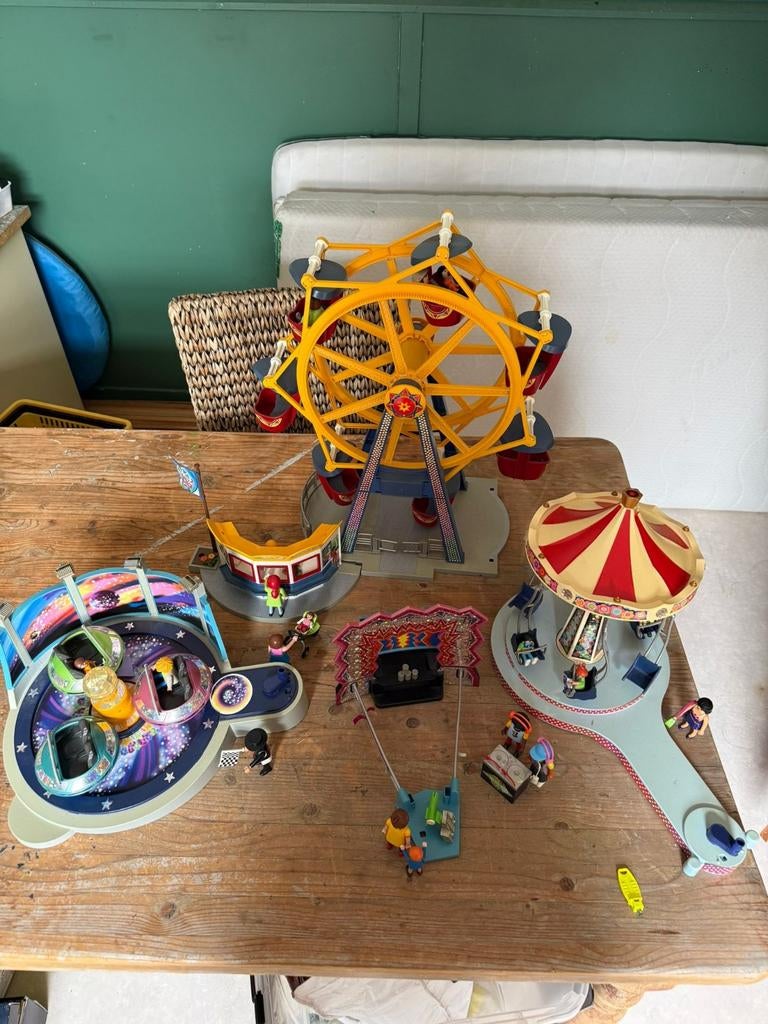 Playmobil Kermis Attracties: Reuzenrad, Zweefmolen en meer, Ophalen of Verzenden, Gebruikt, Complete set