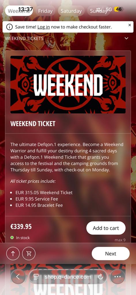 Weekendtickets Defqon.1 + Camping, Twee personen