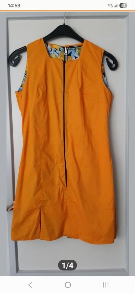 Bavaria Reversible Jurk Oranje/Bloemen Maat M, Maat 38/40 (M), Nieuw, Oranje, Ophalen of Verzenden
