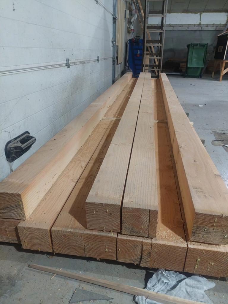 Douglas balken 12bij12  5meter lang, Nieuw, Ophalen of Verzenden, Balk, Overige houtsoorten