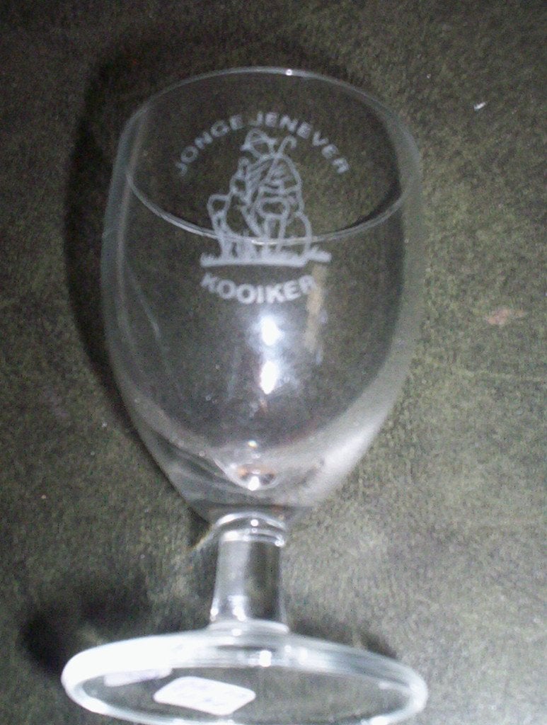 borrelglaasje kooiker (vlgnr 1) jonge jenever, Ophalen of Verzenden, Zo goed als nieuw, Borrel- of Shotglas