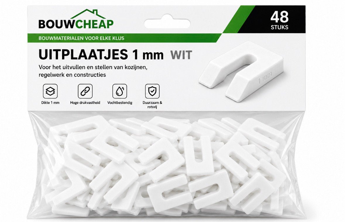 Uitvulplaatjes 1-2-3-4-5-6-7-10-12-18mm A48 st., Doe-het-zelf en Verbouw, Ophalen of Verzenden, Nieuw, Overige typen