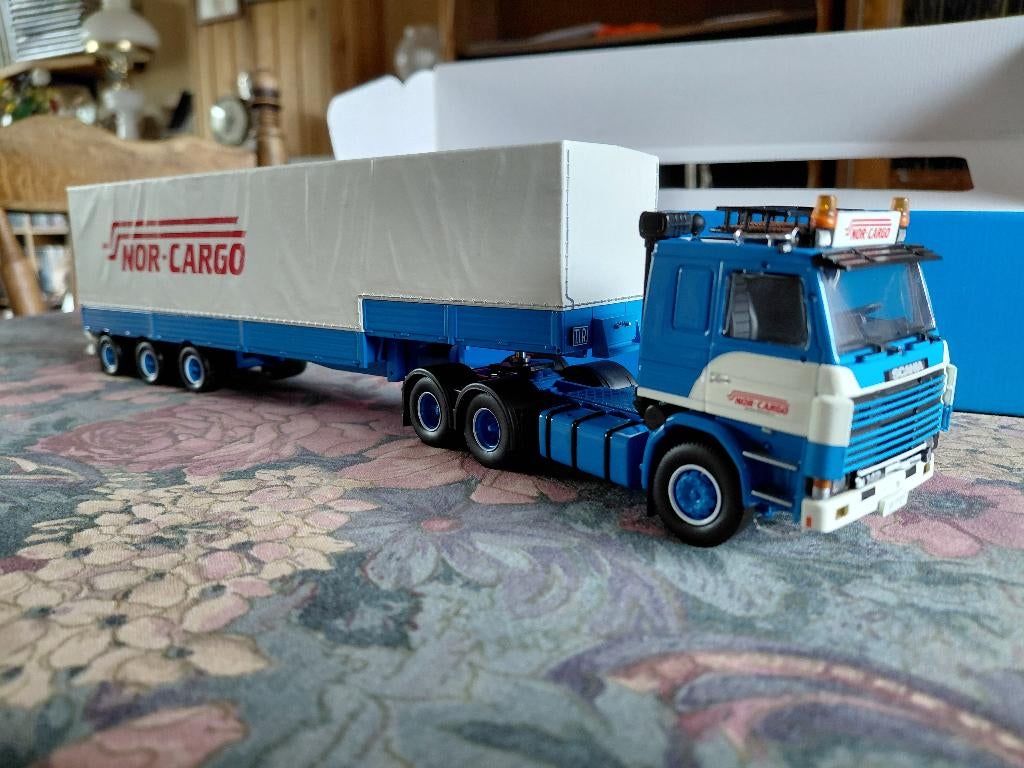 Tekno nor-cargo scania, Hobby en Vrije tijd, Modelauto's | 1:50, Ophalen, Nieuw, Bus of Vrachtwagen, Tekno