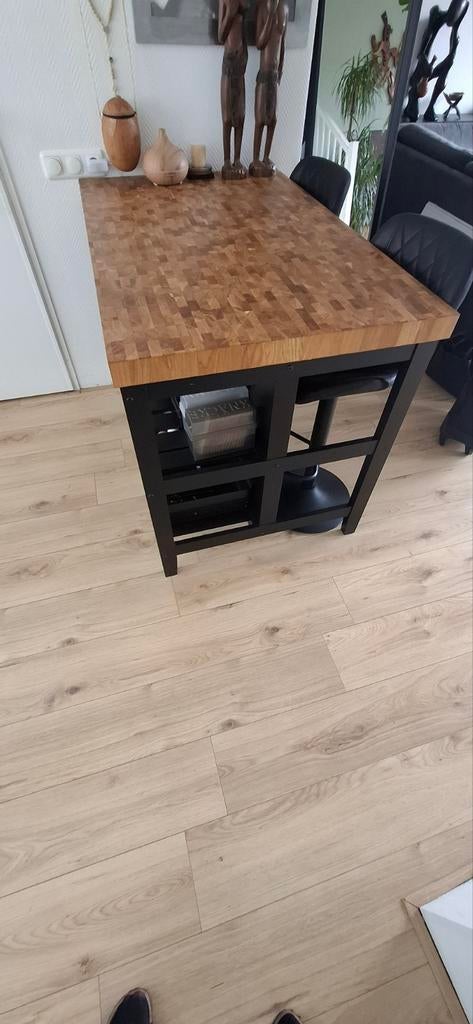 Ikea Bartafel met 2 barstoelen - Zeer goede staat, Ophalen, Zo goed als nieuw, 90 cm of meer, Hout