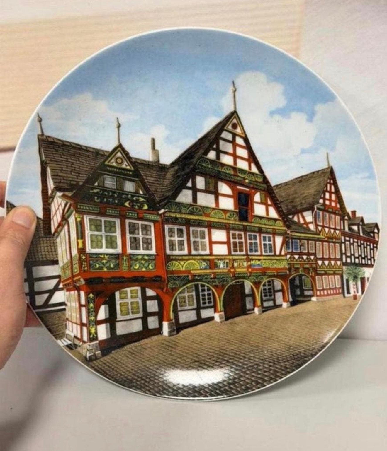Vintage Fürstenberg Wandbord - Rathaus Schwalenberg Germany, Ophalen of Verzenden