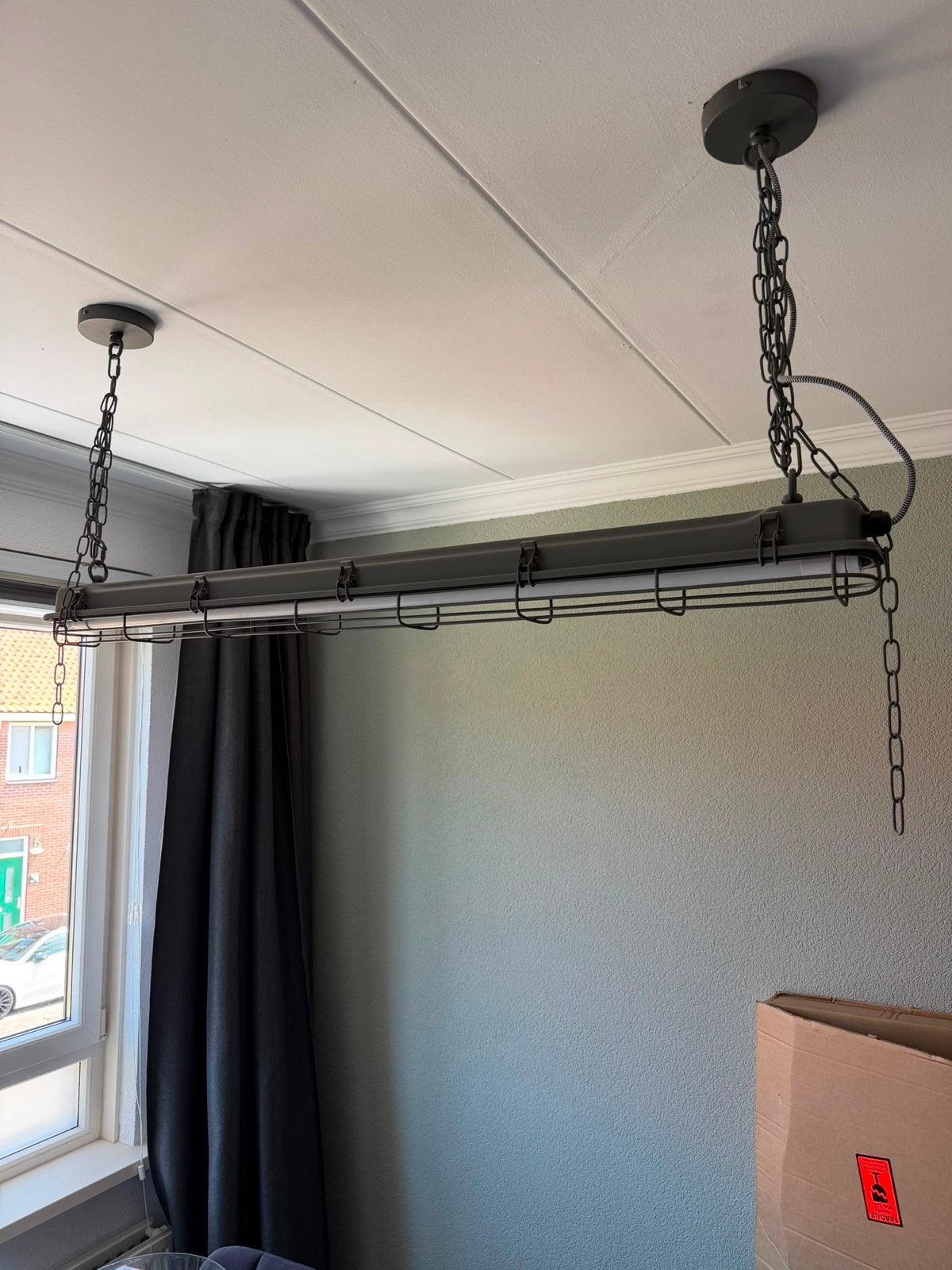 Kwantum TL lamp - Industriële stijl hanglamp, Ophalen, Gebruikt, Metaal, G13 (TL)
