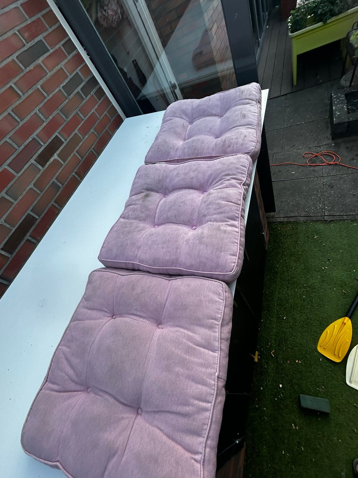 3 Roze Dikke Kussens - Madison Tuinkussens, Ophalen, Gebruikt