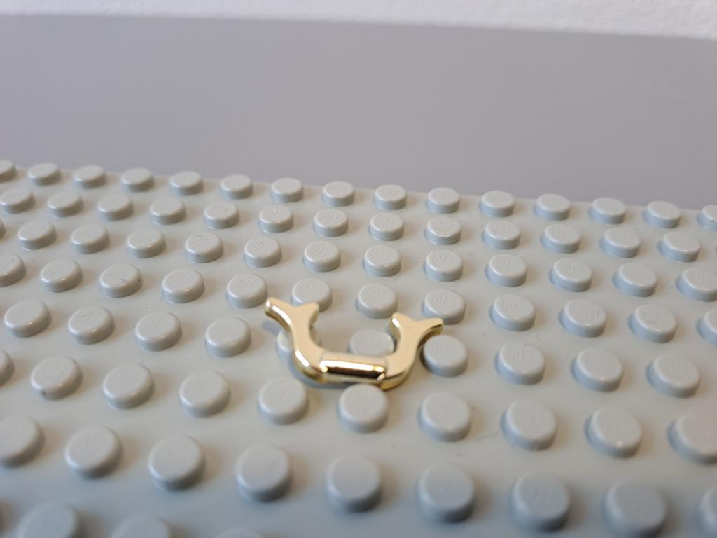 Lego Ninja Shogun helm hoorn chroom goud zilver, Gebruikt, Lego, Accessoire, Ophalen of Verzenden