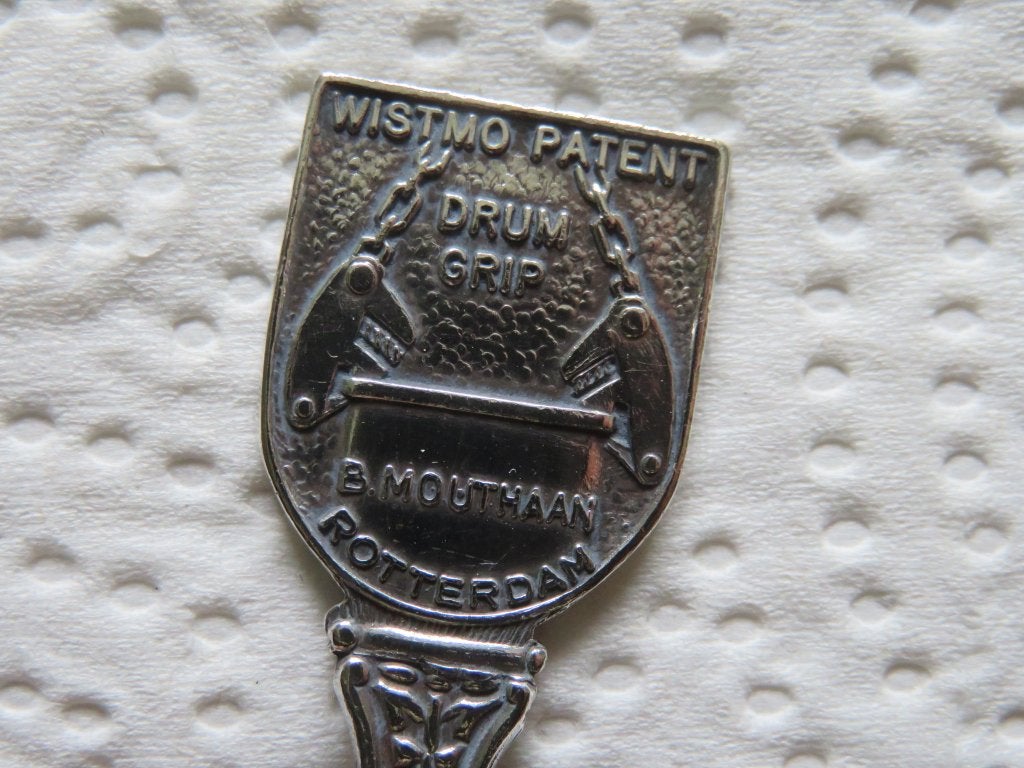 Lepeltje B. Mouthaan, Rotterdam, Wistmo Patent Drumgrip, Verzamelen, Verzenden, Gebruikt, Overige materialen, Bestek