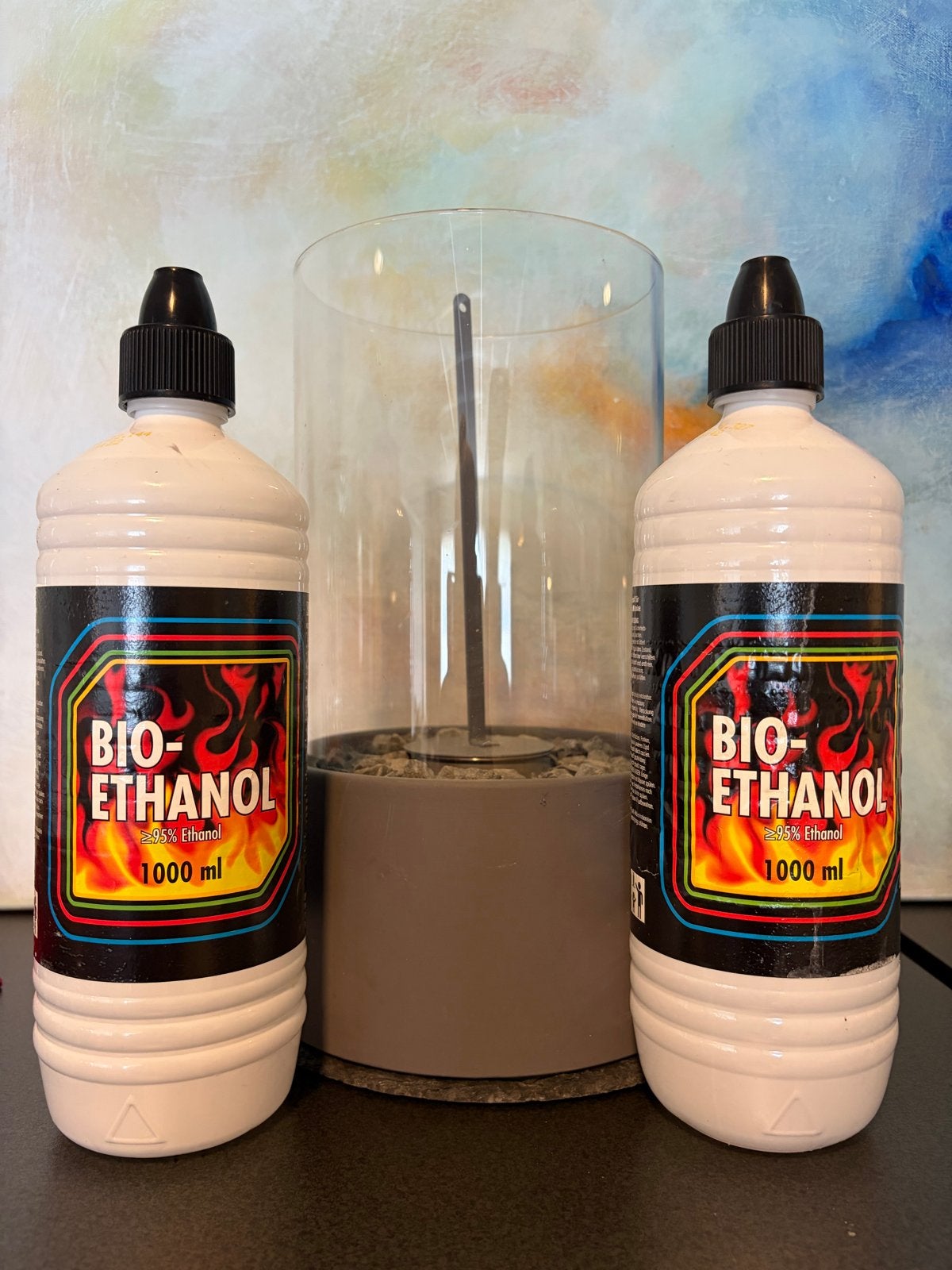 Bio-ethanol brander met 2 liter bio-ethanol, Ophalen, Zo goed als nieuw