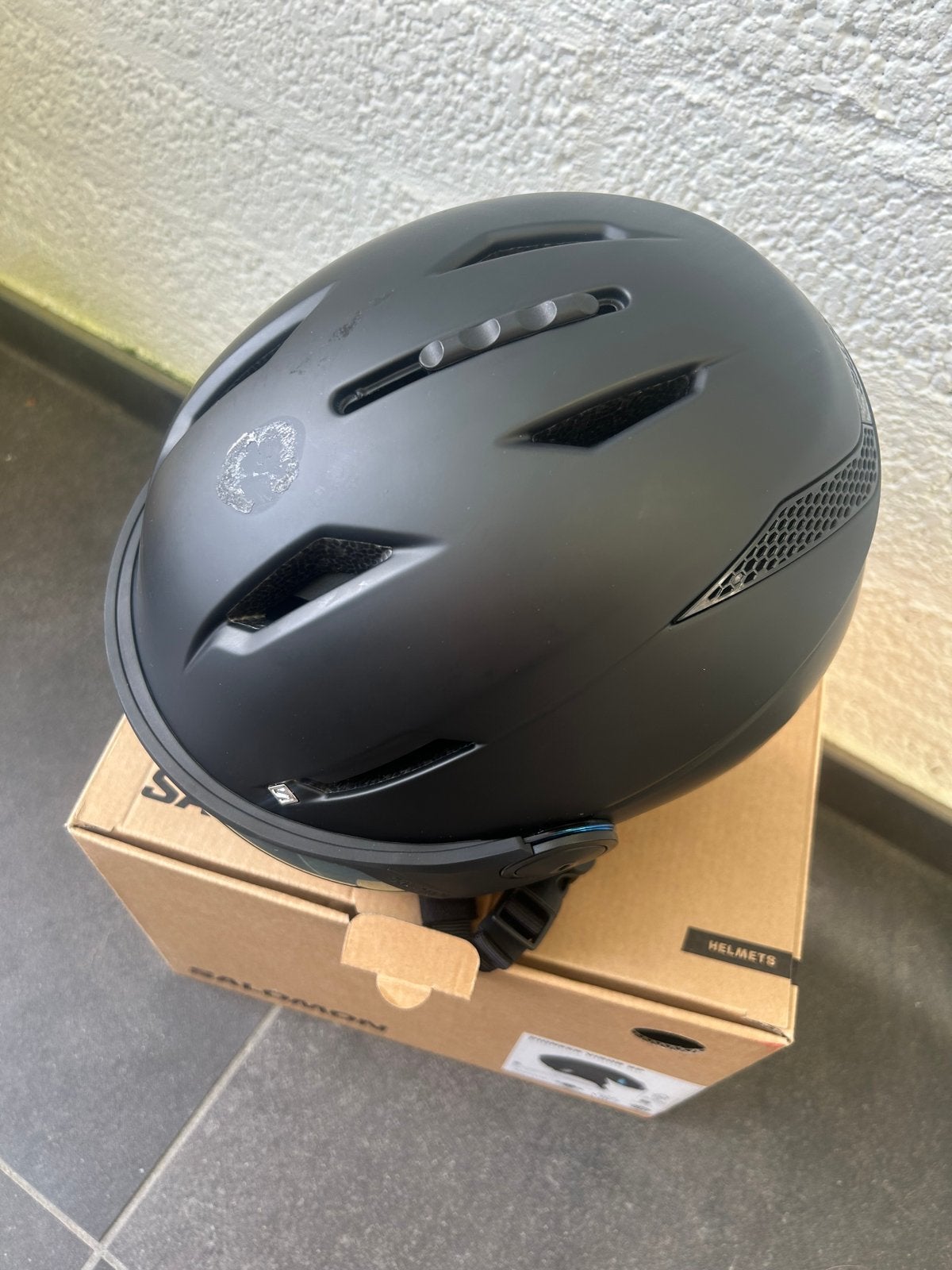 Salomon Pioneer Visor SP Skihelm Zwart Maat S, Overige typen, Zo goed als nieuw, Skiën, Salomon