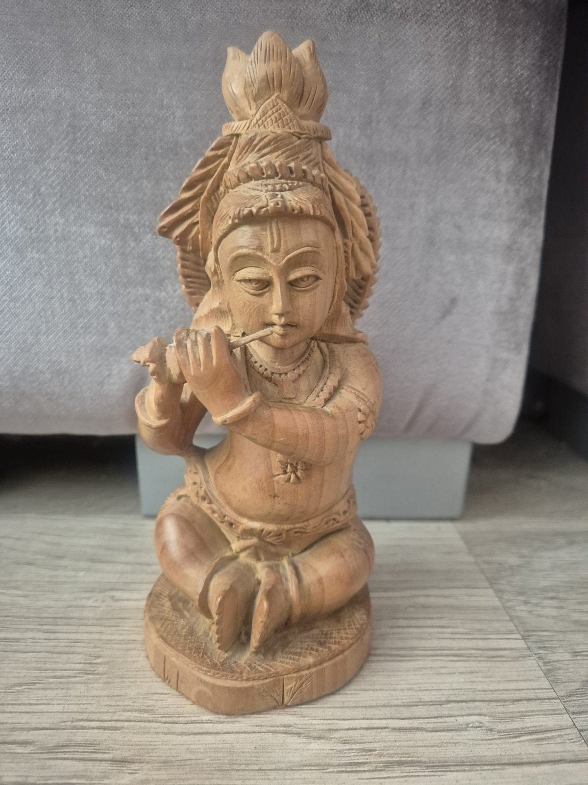 Set van 3 handgesneden houten beelden uit India, Antiek en Kunst, Kunst | Beelden en Houtsnijwerken, Ophalen of Verzenden, Handgemaakt