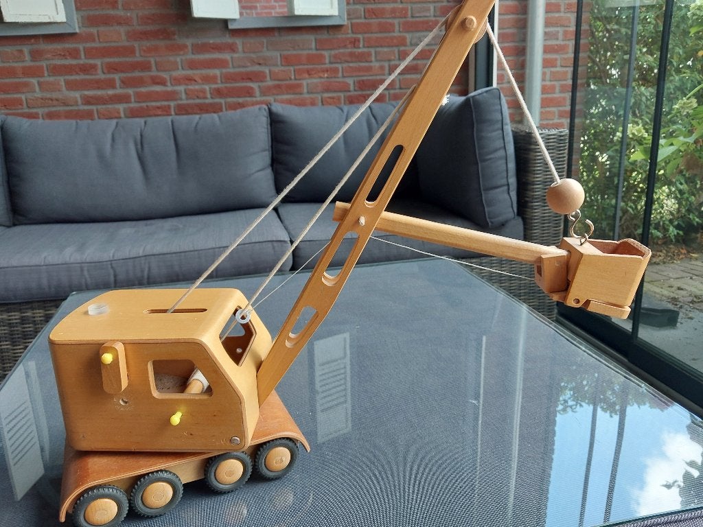 vintage houten hijskraan-dragline Friedrich Frobel, Ophalen of Verzenden, Gebruikt, Overige typen