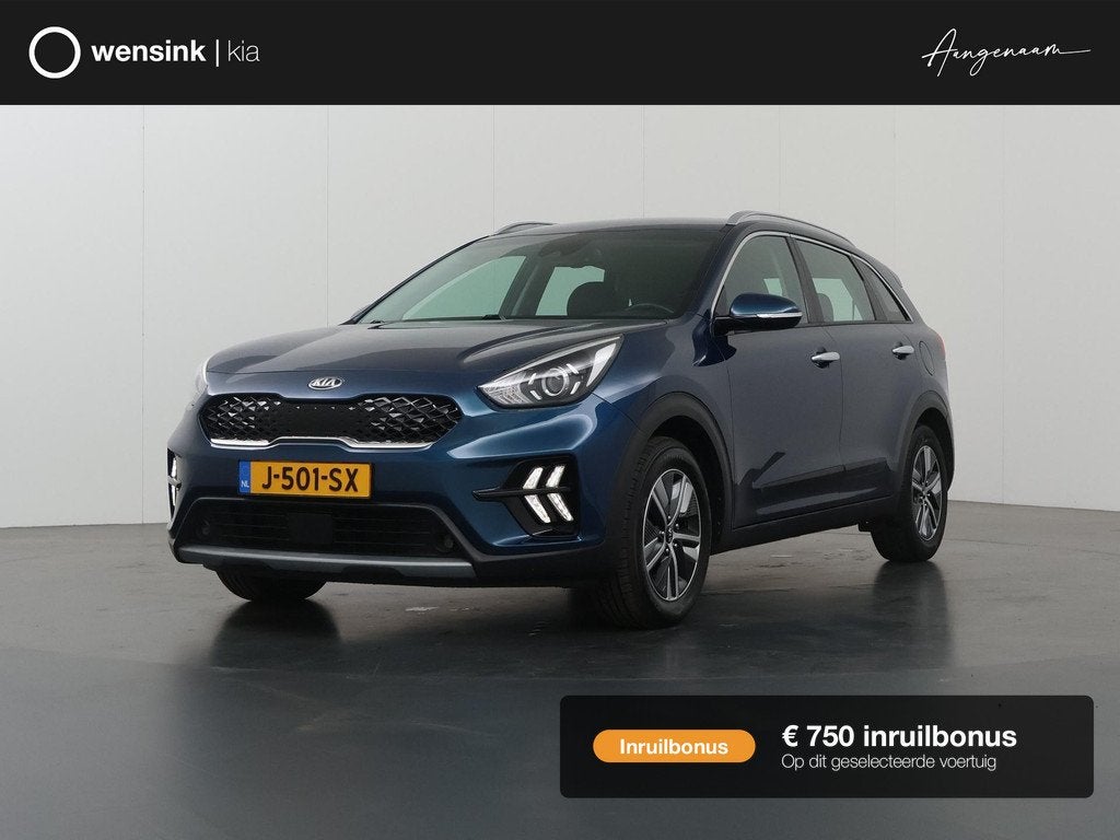 Kia Niro 1.6 GDi Hybrid DynamicLine | Navigatie | Parkeercam, Auto's, Kia, Gebruikt, Euro 6, 2 kWh, Blauw