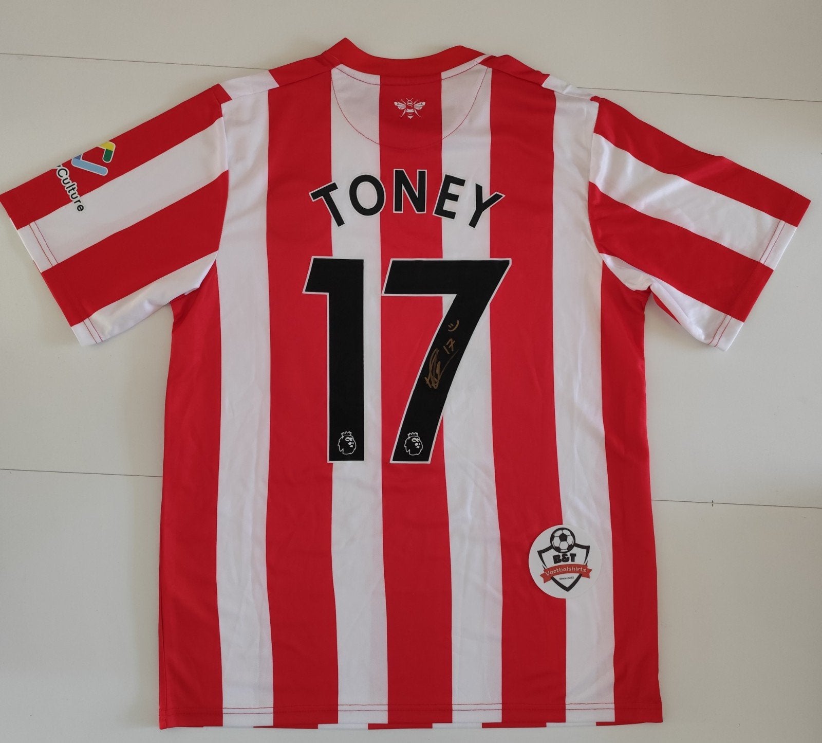 Gesigneerd Brentford FC thuisshirt Toney #17, Shirt, Verzenden, ., Zo goed als nieuw