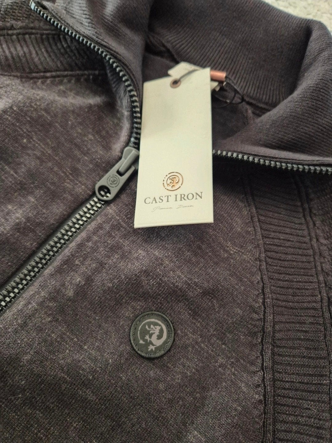 Cast Iron trui Polo Zippertrui Antraciet Nieuw maat L, Maat 52/54 (L), Verzenden, ., Nieuw