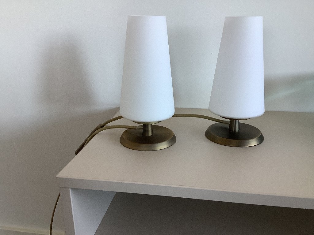 Tafellamp, Ophalen, 23 cm, Glas, Met stekker