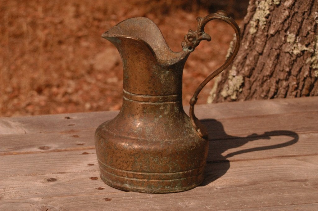 Brocante - Bourgondische bronzen schenkkan!, Antiek en Kunst, Ophalen of Verzenden