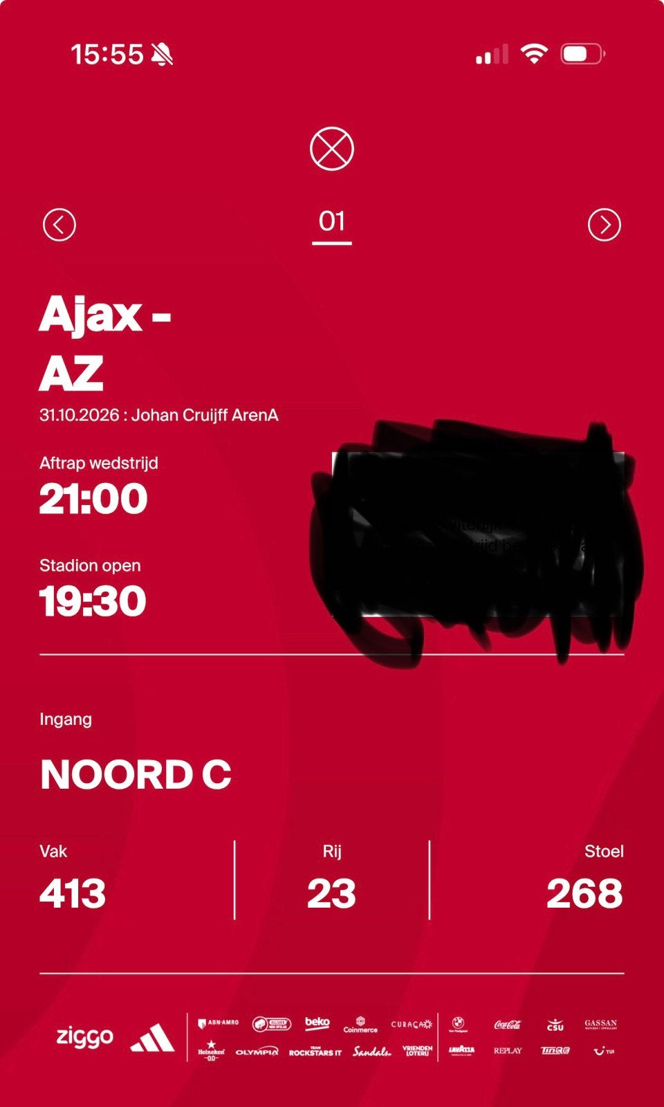 Ajax-Az, Tickets en Kaartjes, Eén persoon, Oktober