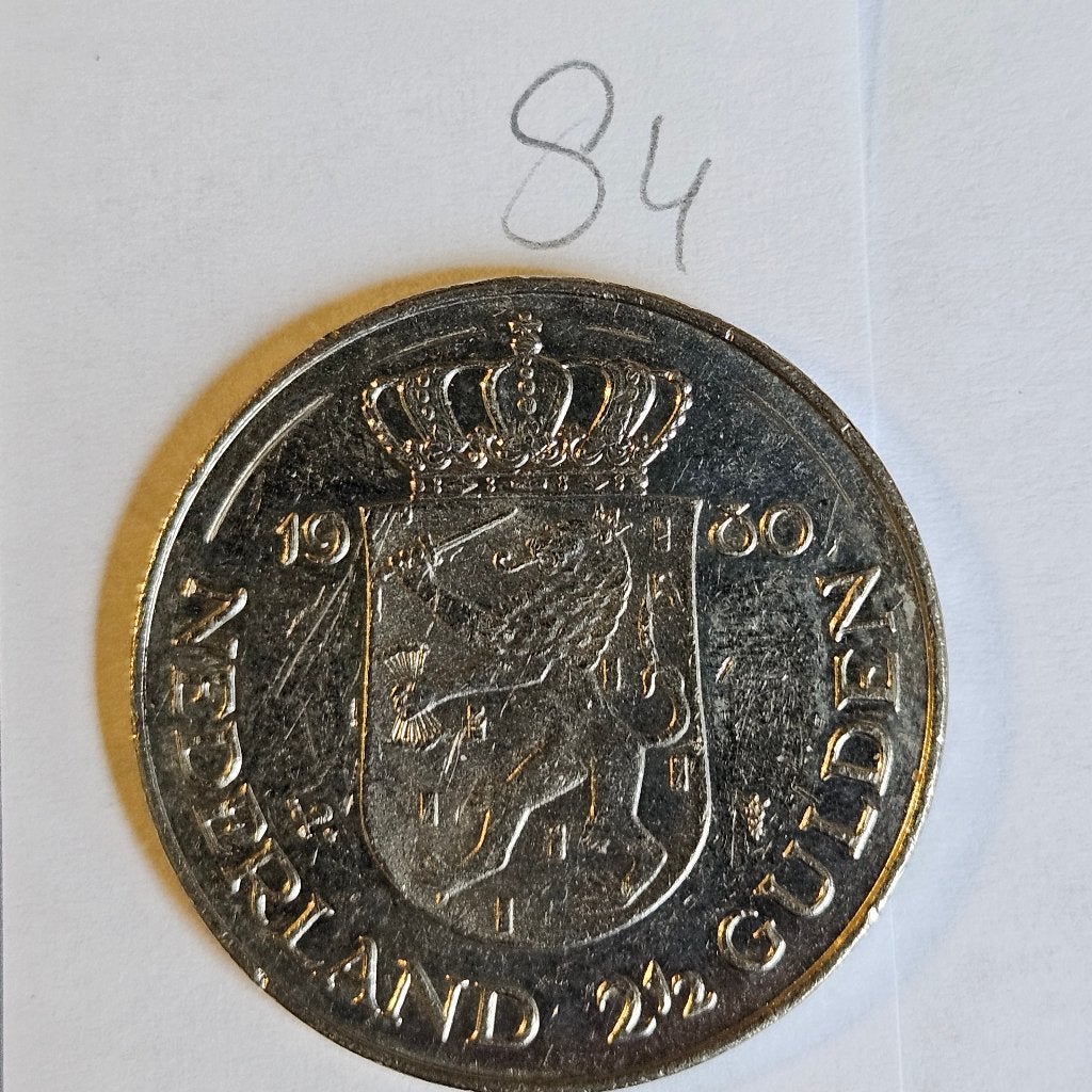 84 ƒ 2,50 Rijksdaalder Juliana en Beatrix dubbelkop 1980	CIR, Ophalen of Verzenden, Koningin Juliana, 2½ gulden, Losse munt