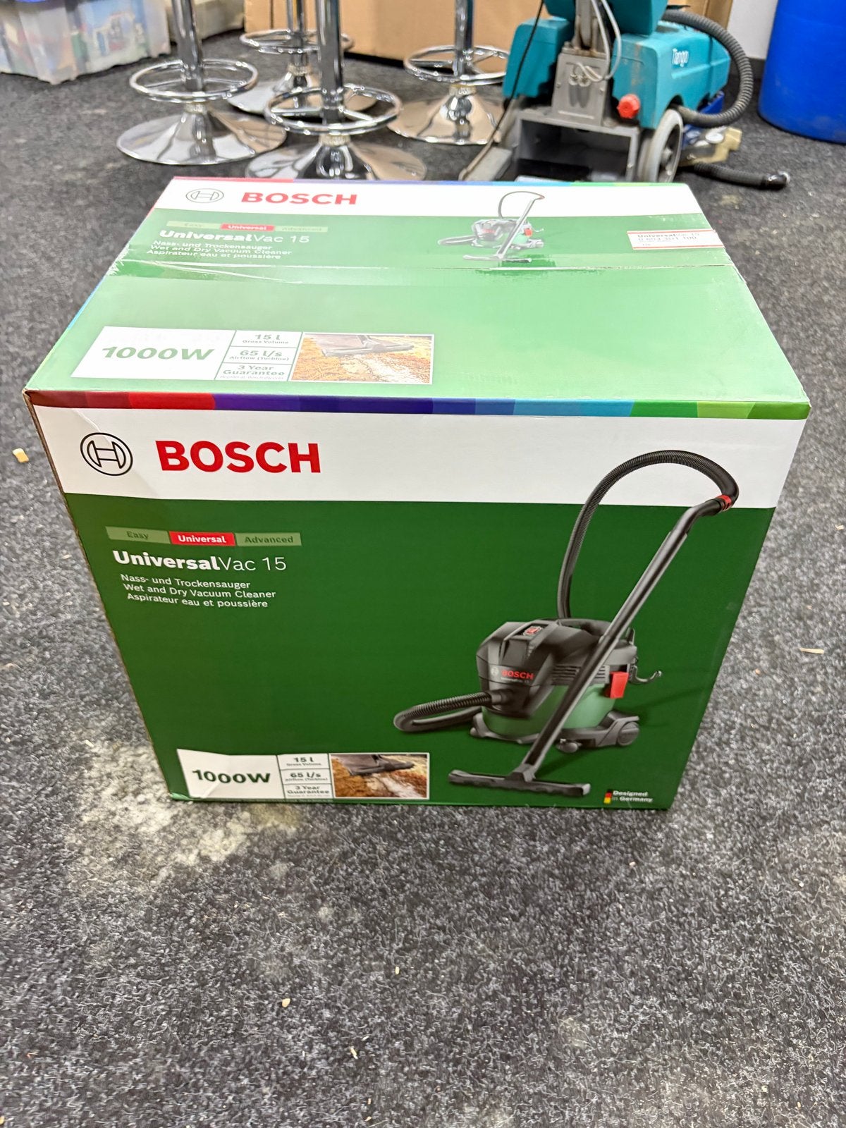 Bosch UniversalVac 15 Nat- en Droogzuiger 1000W, Bosch, Nieuw, Ophalen of Verzenden, Industriële stofzuiger