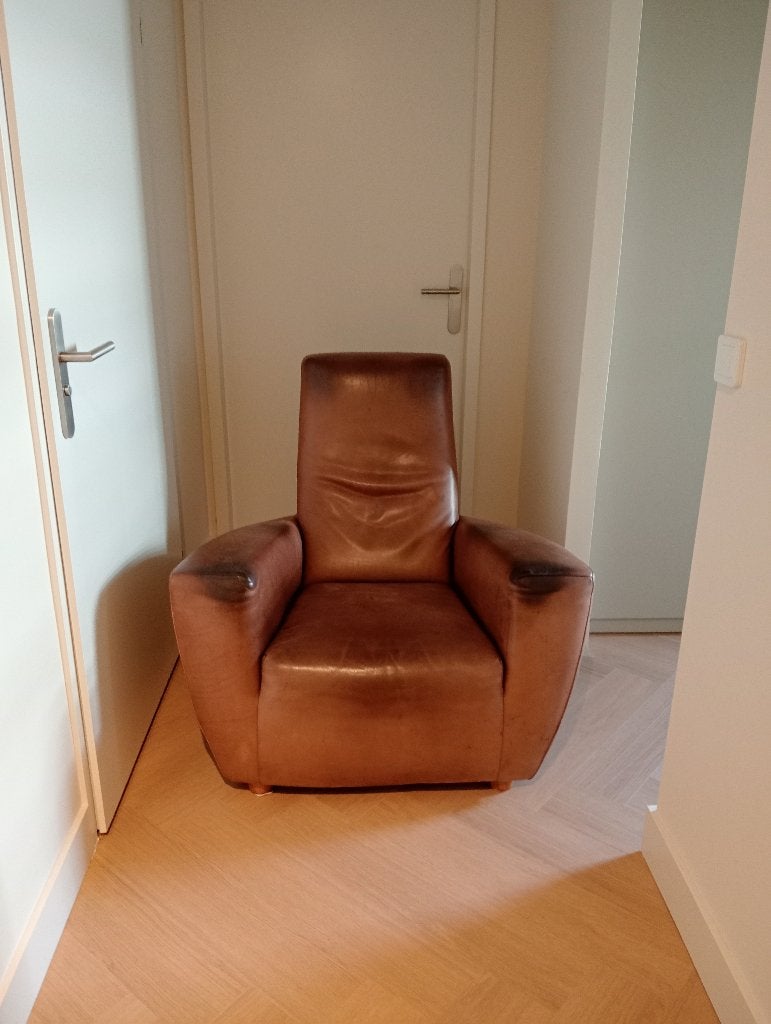 Stoel Longa Gerard van den Berg, Ophalen, Gebruikt, 75 tot 100 cm, Leer