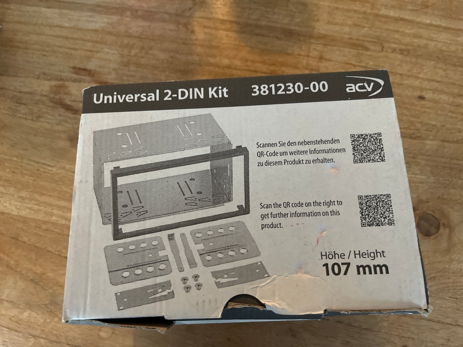 ACV Universele 2-DIN Kit 381230-00 - 107mm Hoogte, Ophalen of Verzenden, Nieuw