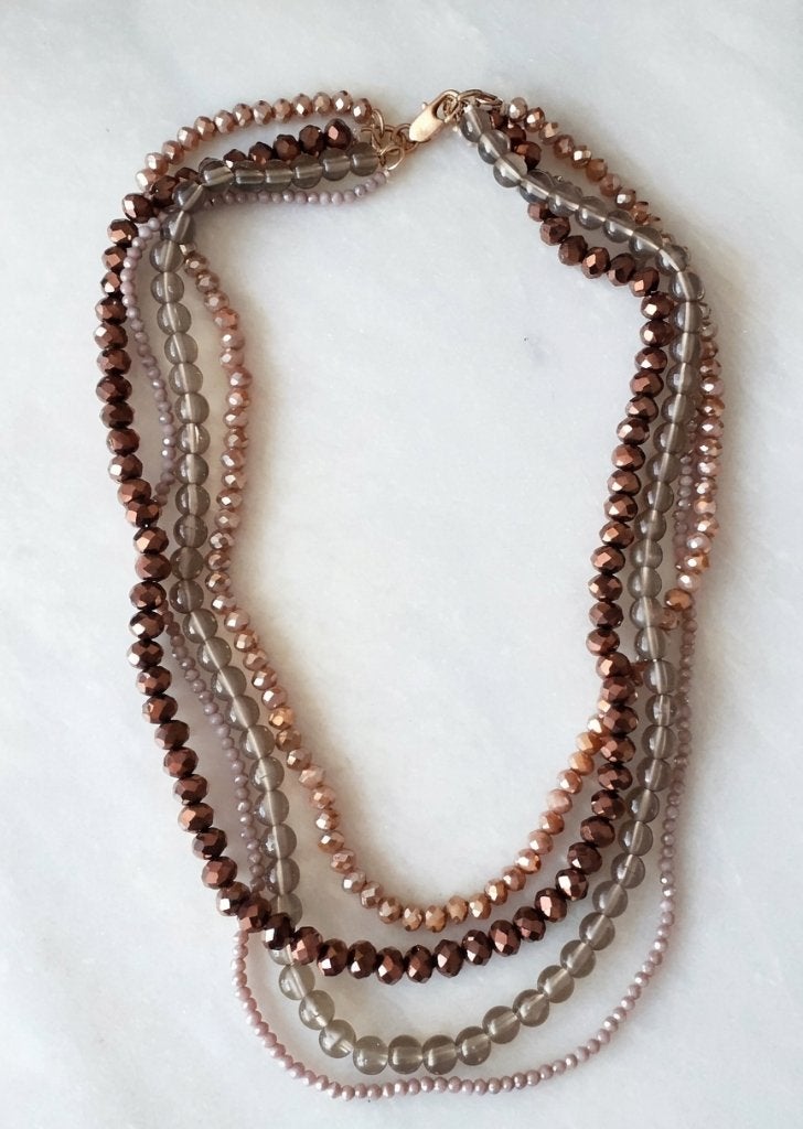 Parelketting laagjes bruintinten Zara, Sieraden, Tassen en Uiterlijk, Kettingen, Ophalen of Verzenden, Nieuw, Bruin, Overige materialen