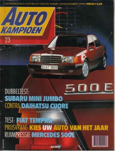 Autokampioen 23 1990 : Mercedes Benz 500E - Fiat Tempra SX, Ophalen of Verzenden, Gelezen, Algemeen